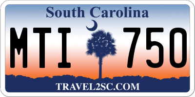 SC license plate MTI750