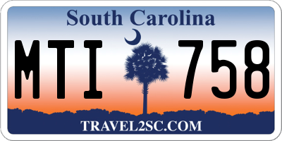 SC license plate MTI758