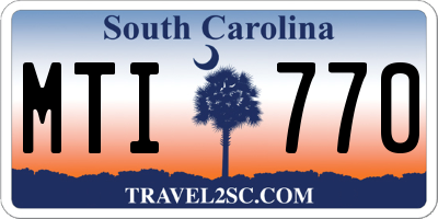 SC license plate MTI770