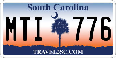 SC license plate MTI776