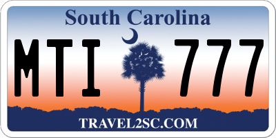 SC license plate MTI777