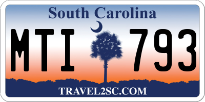 SC license plate MTI793