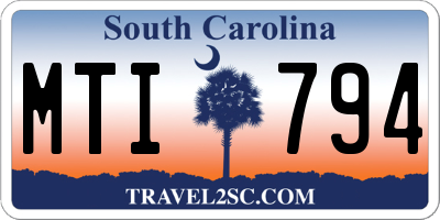 SC license plate MTI794