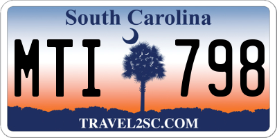 SC license plate MTI798