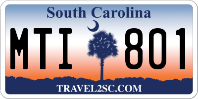 SC license plate MTI801