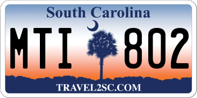 SC license plate MTI802
