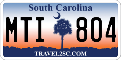 SC license plate MTI804