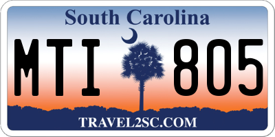 SC license plate MTI805