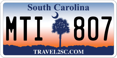 SC license plate MTI807