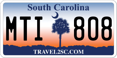 SC license plate MTI808