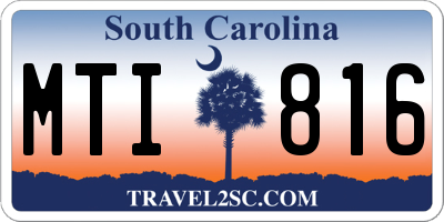 SC license plate MTI816