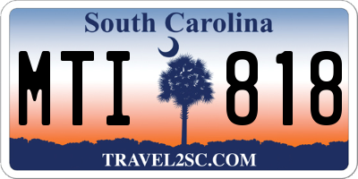 SC license plate MTI818