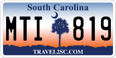 SC license plate MTI819