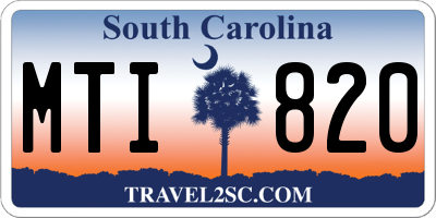 SC license plate MTI820