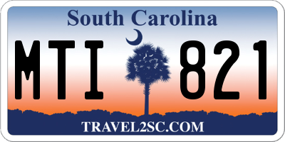 SC license plate MTI821