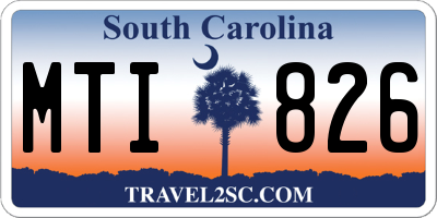SC license plate MTI826