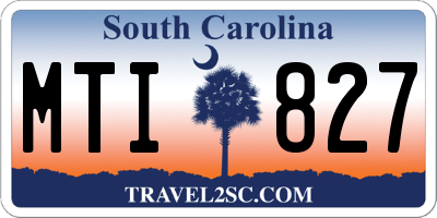 SC license plate MTI827