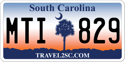 SC license plate MTI829
