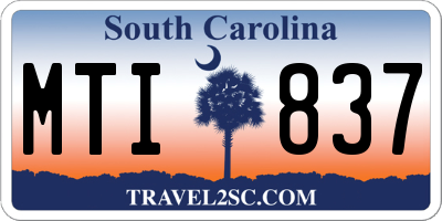 SC license plate MTI837