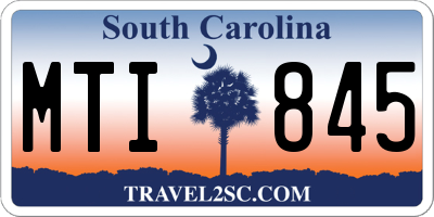 SC license plate MTI845