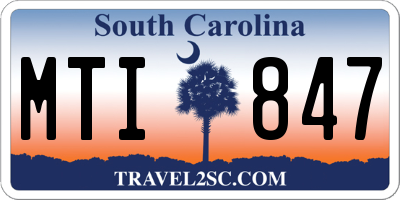 SC license plate MTI847