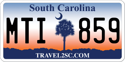 SC license plate MTI859