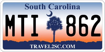 SC license plate MTI862