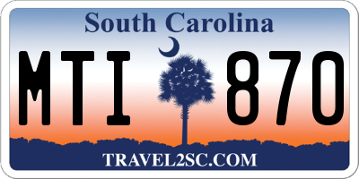 SC license plate MTI870