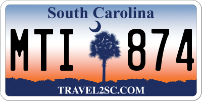 SC license plate MTI874