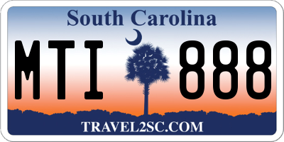SC license plate MTI888