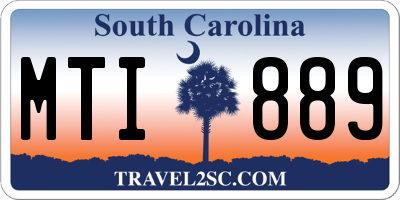 SC license plate MTI889