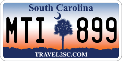 SC license plate MTI899