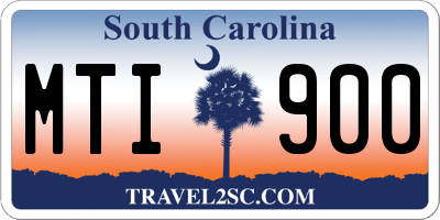 SC license plate MTI900