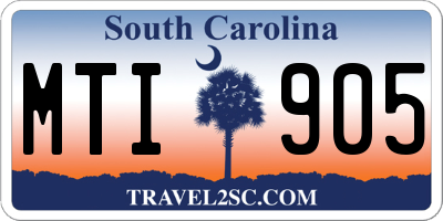 SC license plate MTI905