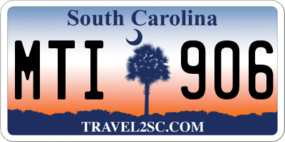 SC license plate MTI906