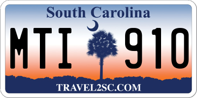 SC license plate MTI910