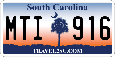 SC license plate MTI916