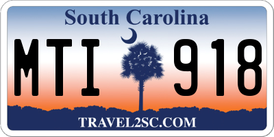 SC license plate MTI918