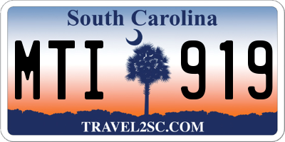 SC license plate MTI919