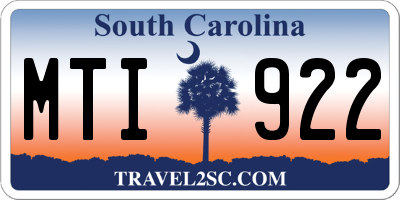 SC license plate MTI922