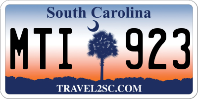 SC license plate MTI923