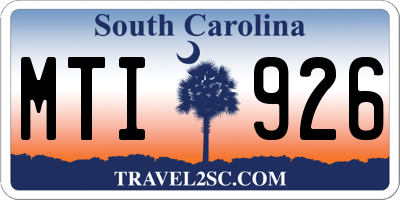 SC license plate MTI926