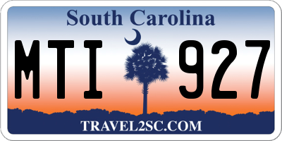 SC license plate MTI927