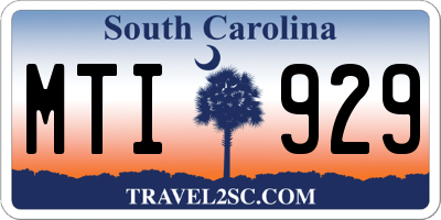 SC license plate MTI929