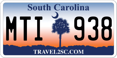 SC license plate MTI938