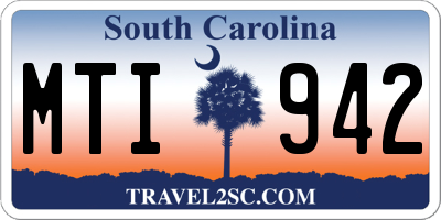 SC license plate MTI942
