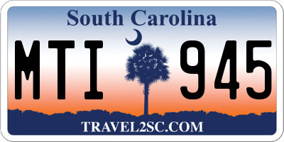 SC license plate MTI945