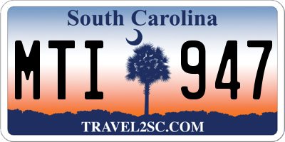 SC license plate MTI947
