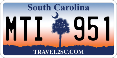 SC license plate MTI951
