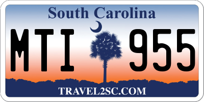 SC license plate MTI955